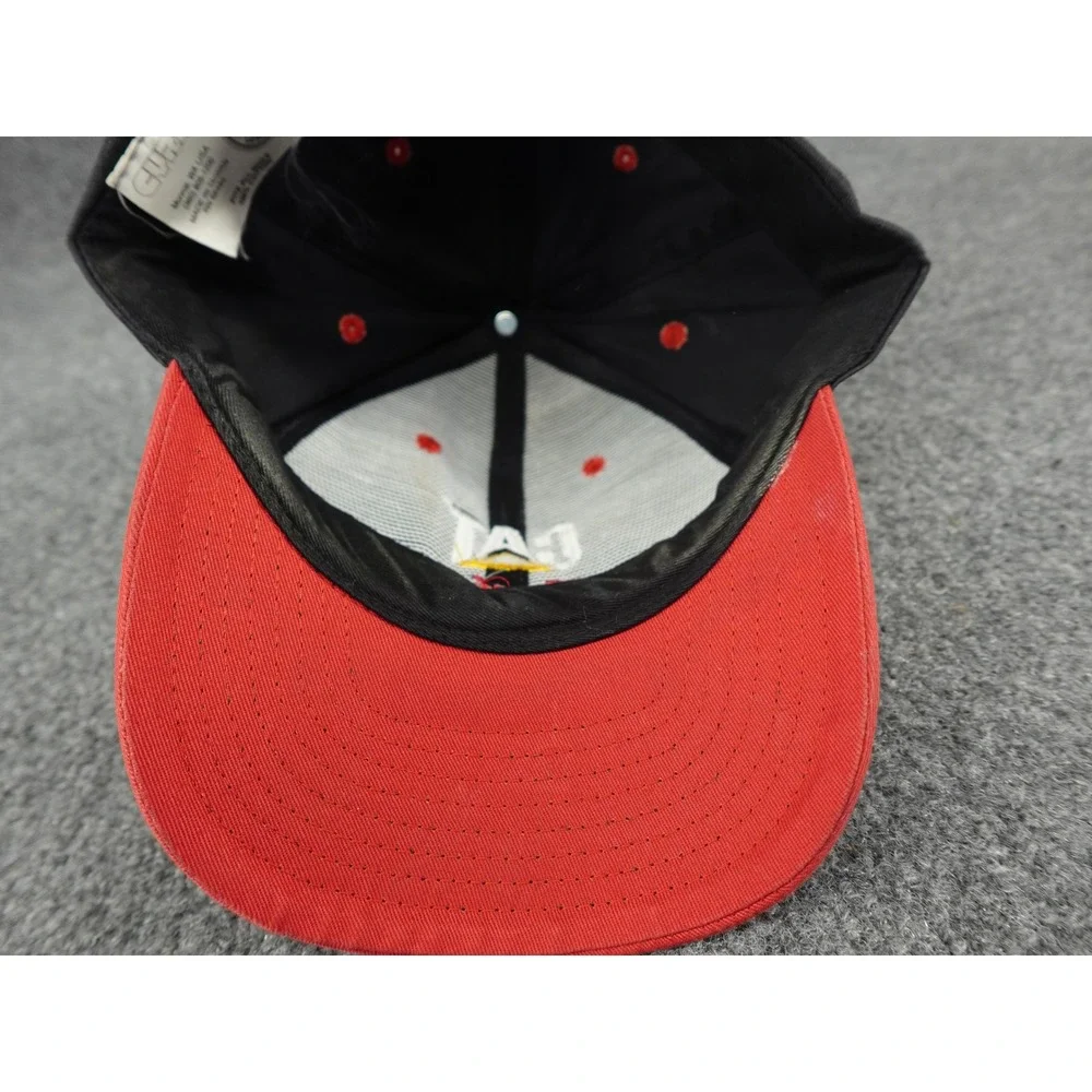 Caterpillar Racing Hat Mens OSFM Black Red Vintage Snapback Cyrk CAT Logo